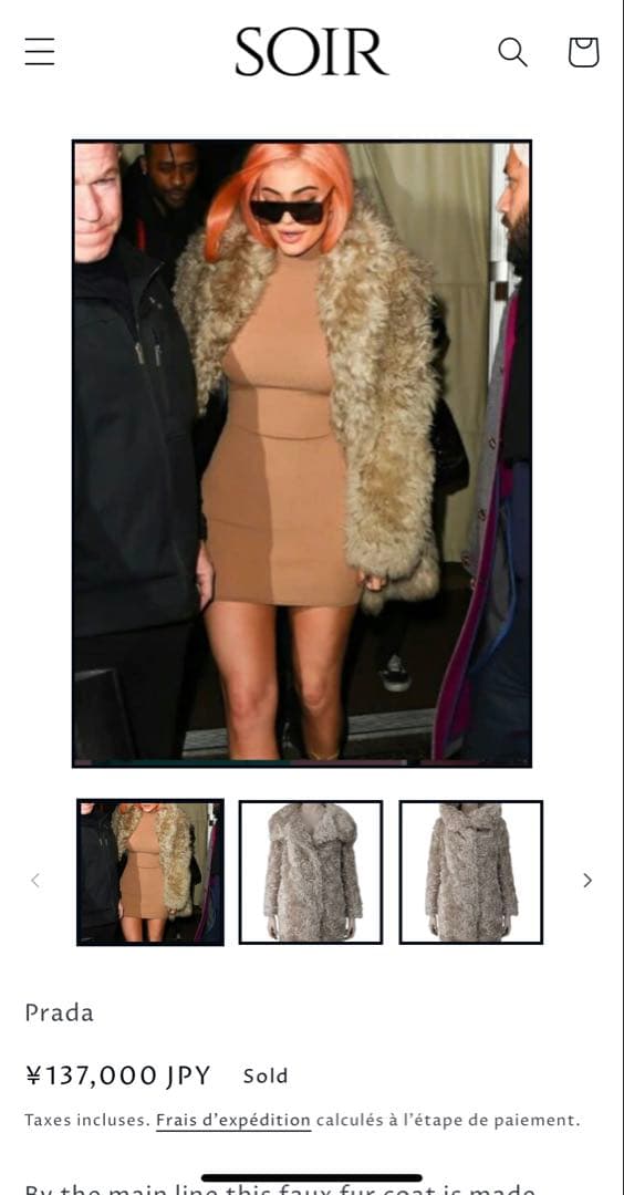 ［美品］2012 プラダ　モヘア　ファーコート　エコ　ロングコート もこもこ