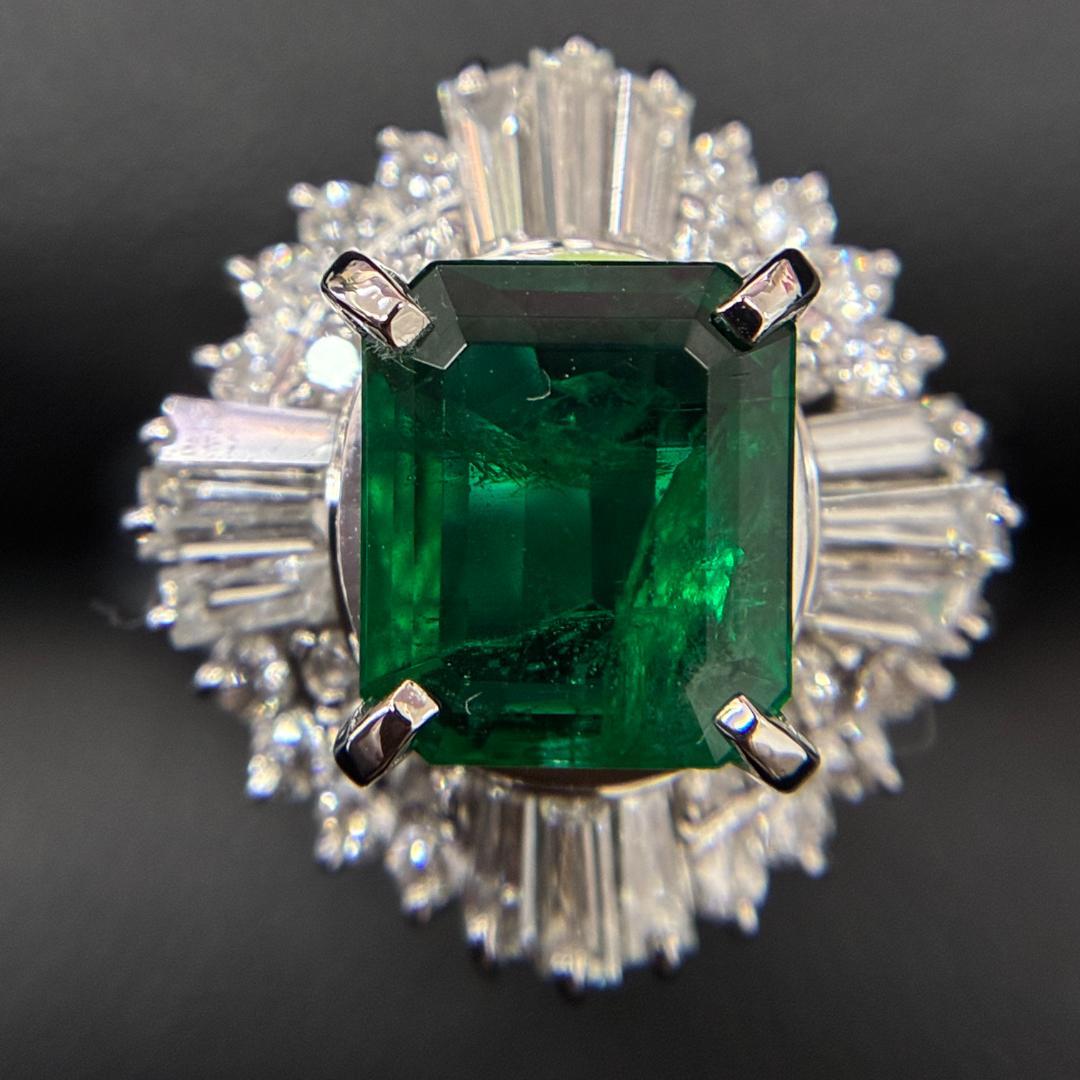 Pt900 エメラルド1.74ct ダイヤ リング 鑑別書付 #11