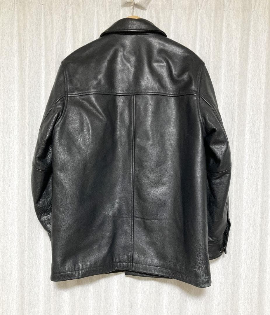 [90s-00s GAP] 野村訓一着用 紺タグ レザーカーコート XS 牛革