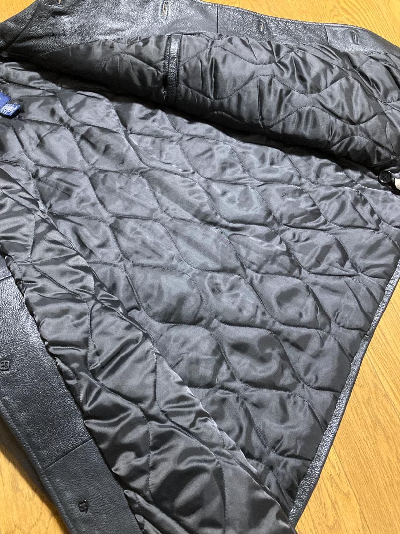 [90s-00s GAP] 野村訓一着用 紺タグ レザーカーコート XS 牛革