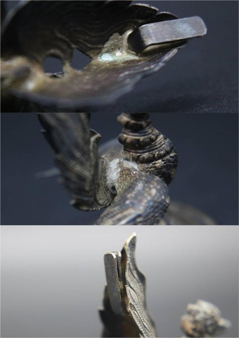 カードスタンド アンティーク 鳥 シルバー 7個セット カードクリップ 銀製