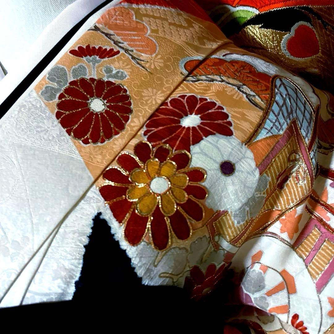振袖フルセット　絞り　手描き友禅　手刺繍　吉祥文様　鳳凰　成人式振袖　振袖