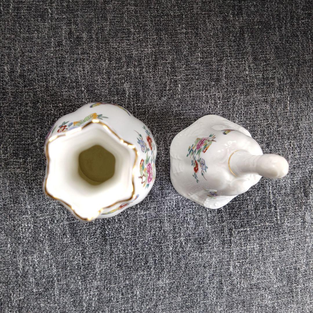 【AYNSLEY】 シェードランプ、花瓶、ハンドベル 3点セット お買得価格