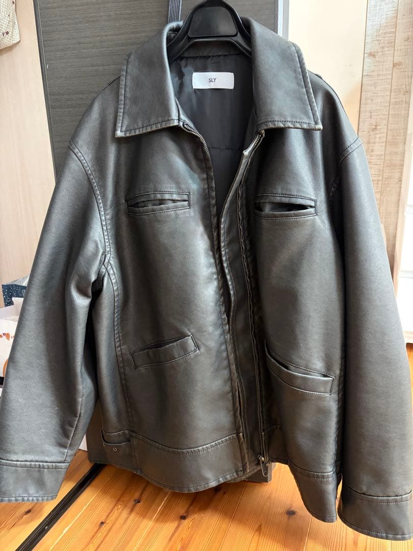 SLY VINTAGE BOXY F／LEATHER ジャケット