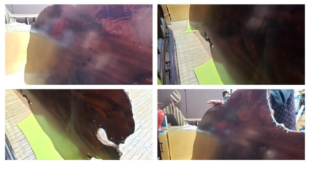 L16　美品！　逸品！　希少！　欅　天然木　無垢　一枚板 　天板　彫刻　ペイント