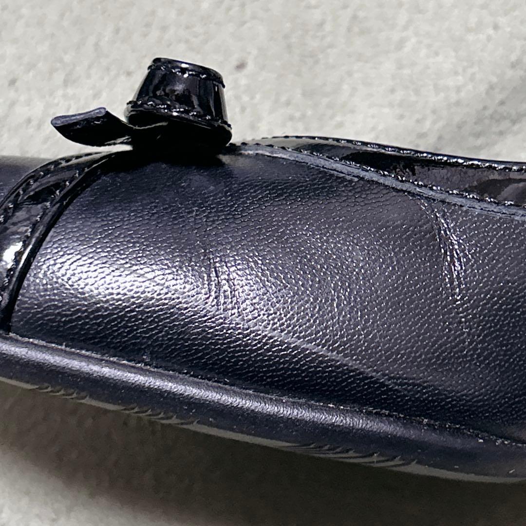 極美品❤︎アシックス ペダラ パンプス リボン ストラップ レザー 23.5 2E