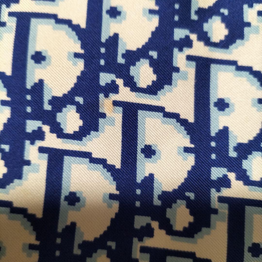 Christian Dior シルクスカーフ ネイビー/ホワイト