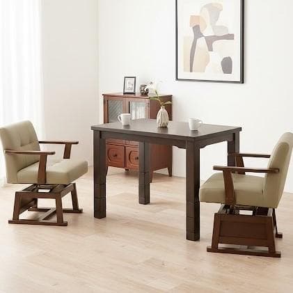 【新品】ダイニングこたつテーブル　高さ6段階調節　オールシーズン　アウトレット