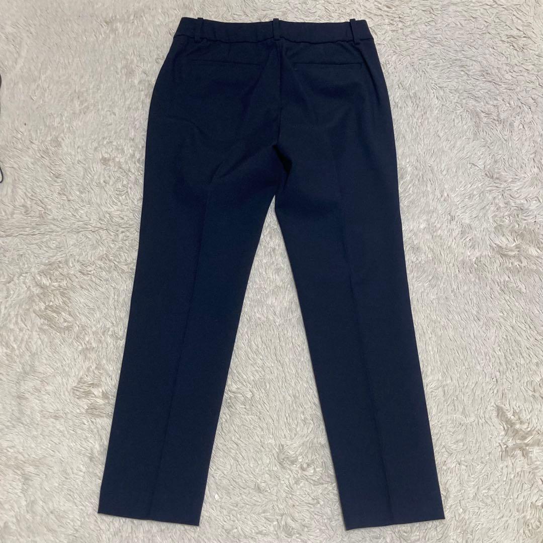 PLST 美品【洗濯機で洗える】ノーカラー ジャケット パンツ 濃紺 ネイビー