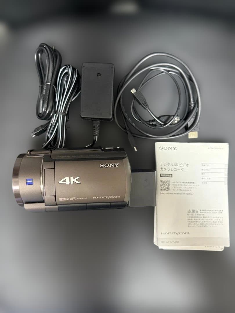 美品 SONY FDR-AX45 4K ビデオカメラ 本体 予備バッテリー2個