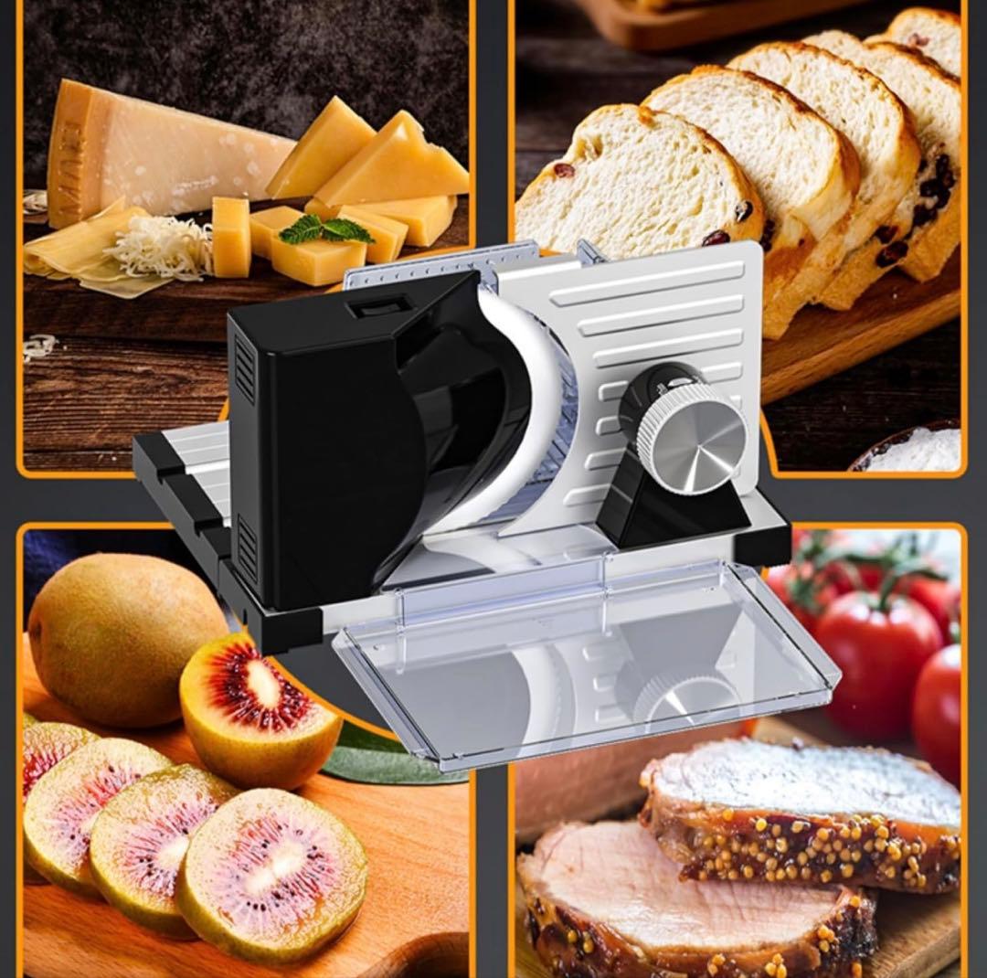 極薄も厚切りも！多機能 電動フードスライサー 折りたたみ式 コンパクト収納