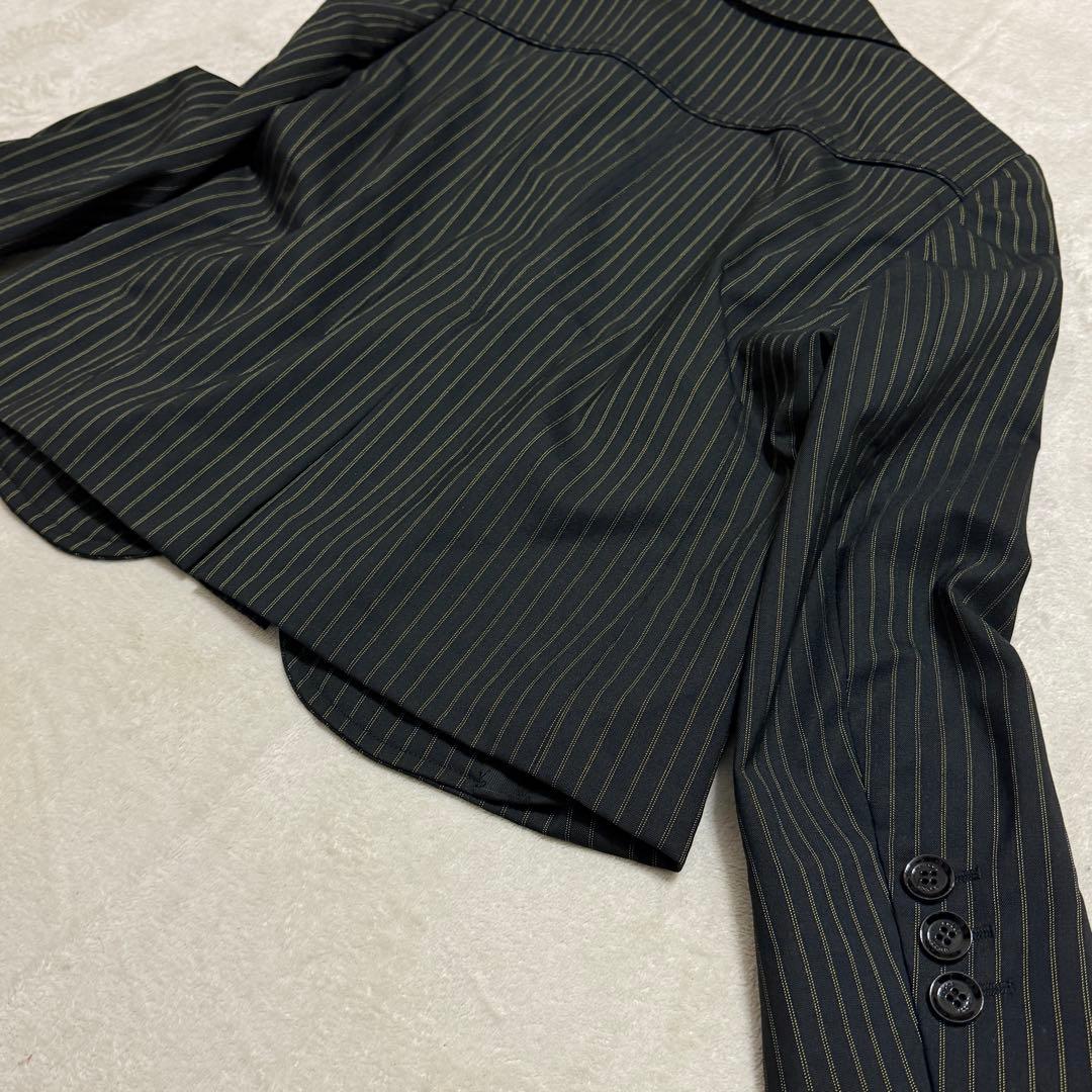 美品　グッチ　スーツセット　パンツ　黒　ストライプ　40(L) 38(M)短丈