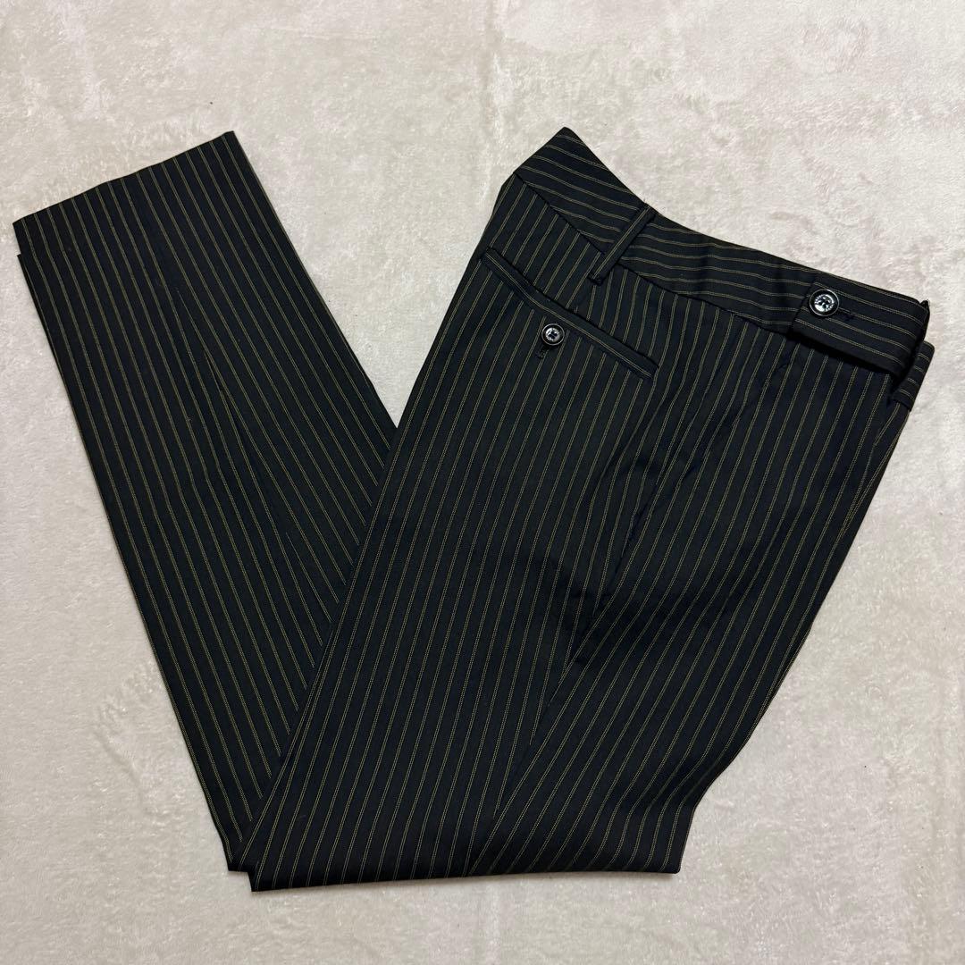 美品　グッチ　スーツセット　パンツ　黒　ストライプ　40(L) 38(M)短丈