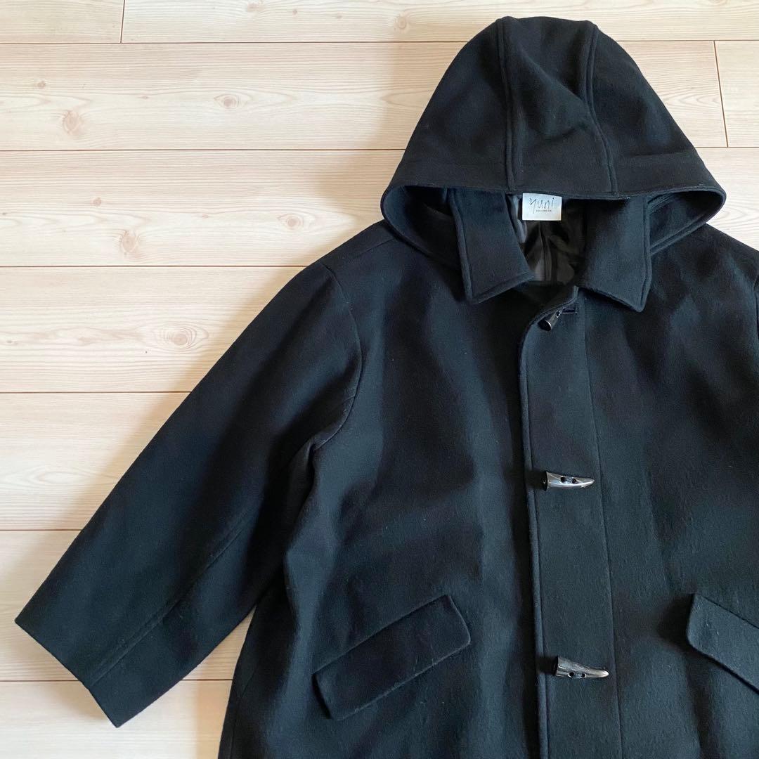 美品 yuni スーパー100 トグルボタンコート 黒 ゆったり