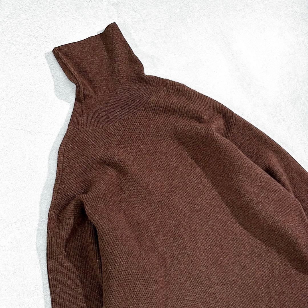 美品 AP STUDIO ハイネック ウールチュニックワンピース ブラウン 上質