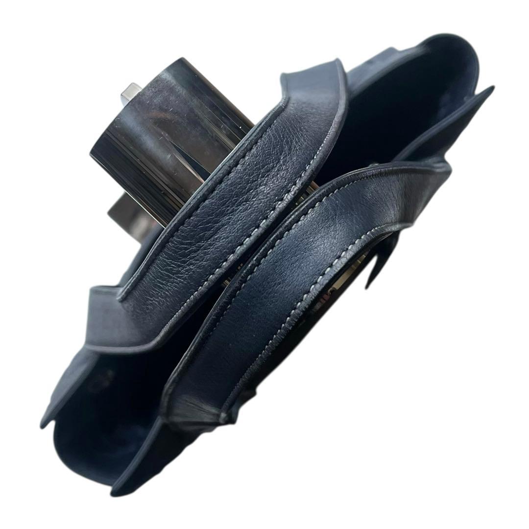 美品 aniary ハンドル キルティング レザー トートバッグ ネイビー A4