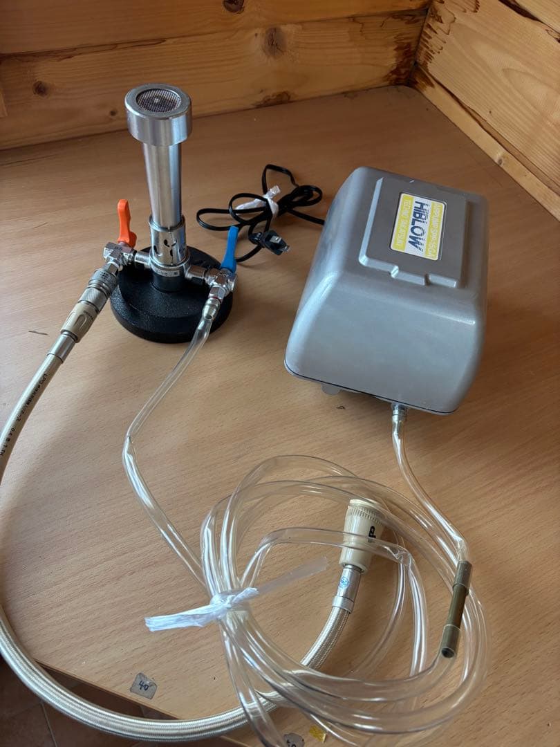 ガラス工芸用バーナー　エアポンプのセット