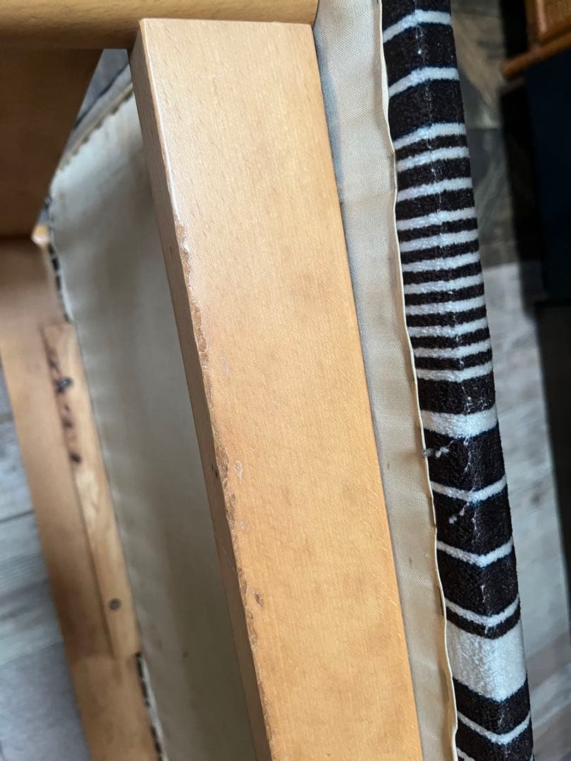 長椅子 ベンチ ソファ 昭和レトロ 当時物 インテリア アンティーク ストライプ