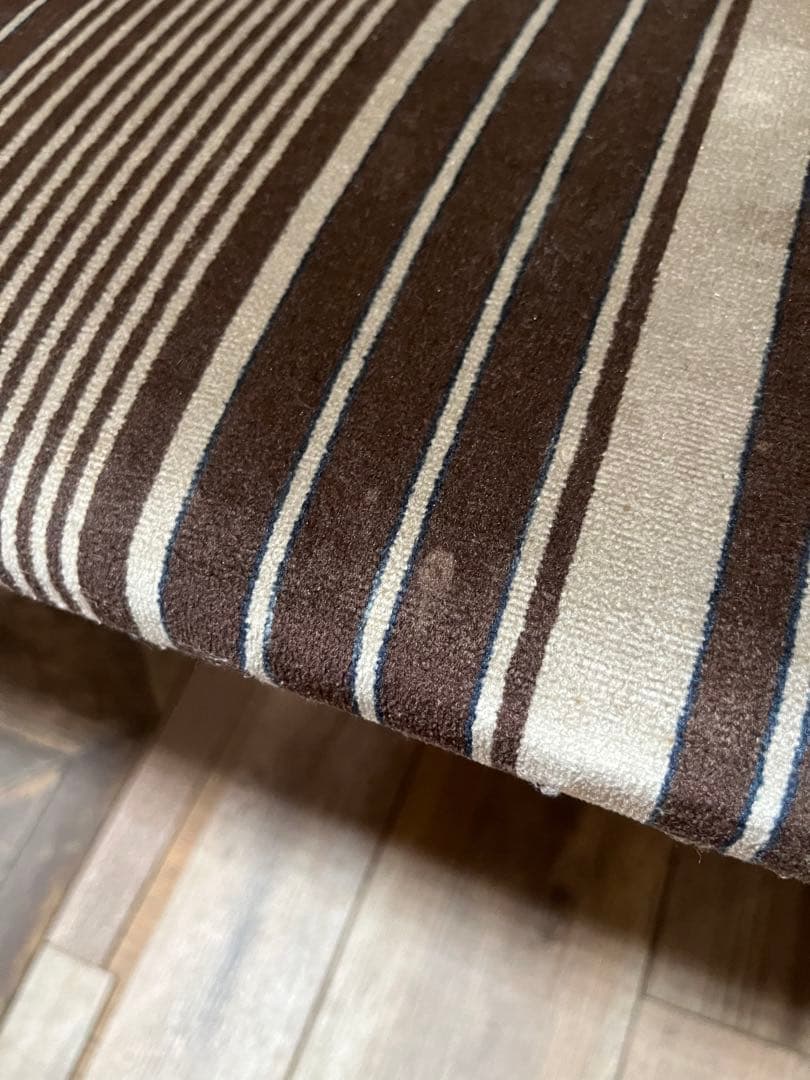 長椅子 ベンチ ソファ 昭和レトロ 当時物 インテリア アンティーク ストライプ