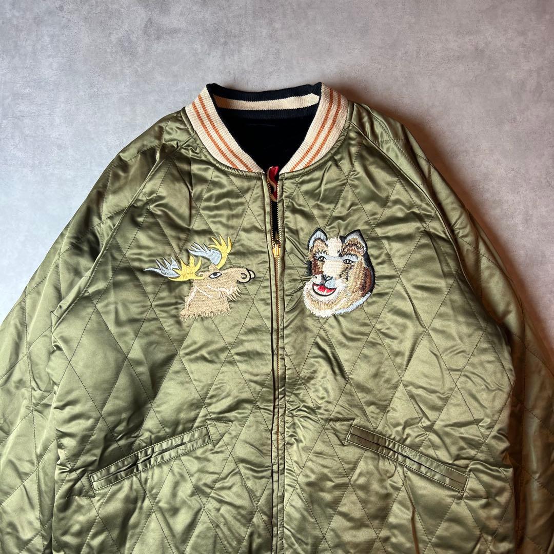 ✅新品　スカジャン　スーベニアジャケット　別珍　ベロア　リバーシブル　両面　L