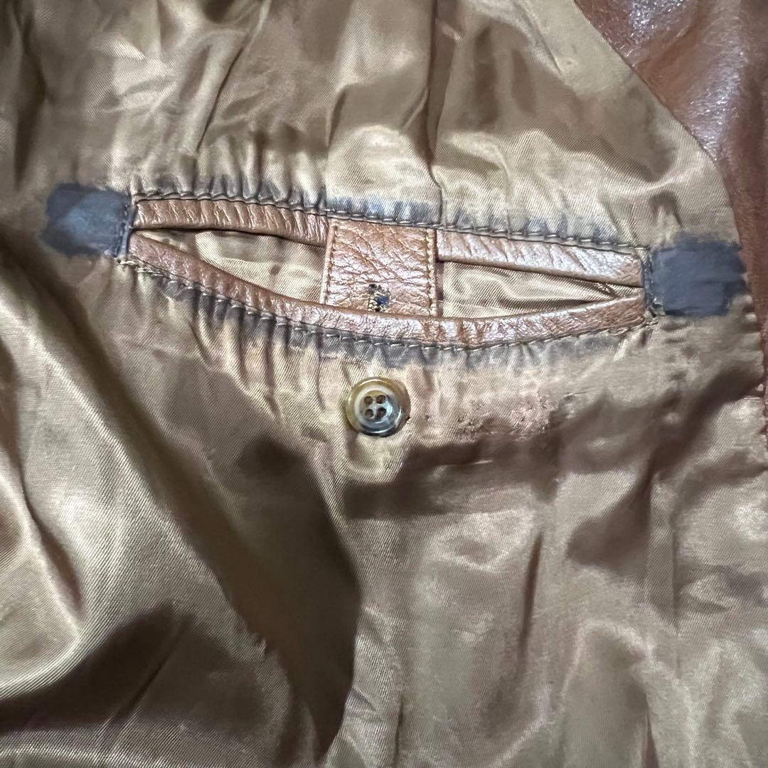 EURO vintage スペイン製 ラムレザートレンチコート 羊革