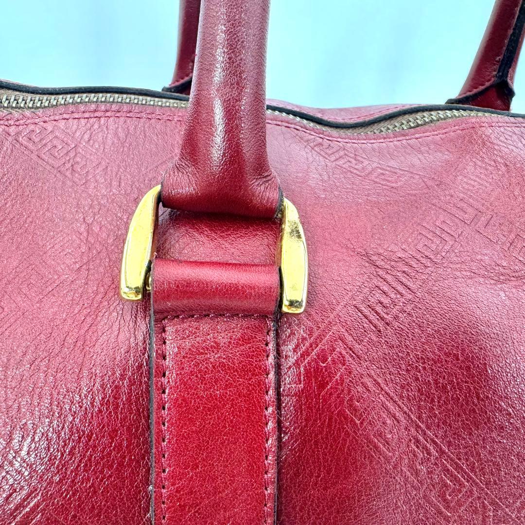 ✨良品✨イヴ・サンローラン ボストンバッグ カサンドラ エンボス 大容量 レッド