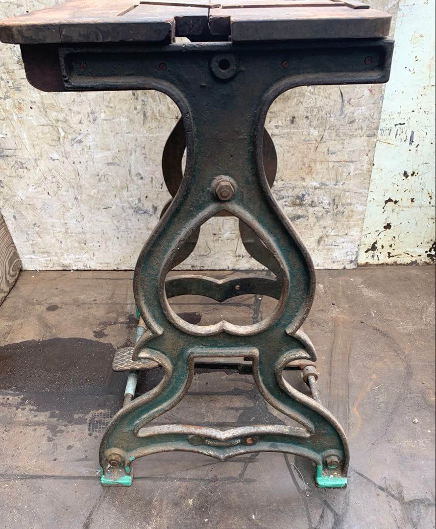 旋盤機 土台 脚 アンティーク 足踏み台 テーブル DIY レア 引取限定