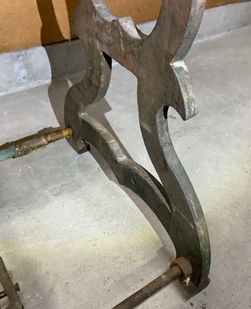 旋盤機 土台 脚 アンティーク 足踏み台 テーブル DIY レア 引取限定