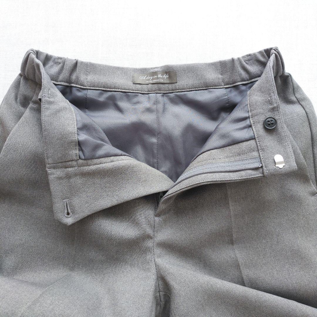 ユナイテッドアローズ　パンツスーツ　グレー　ノーカラージャケット　洗える