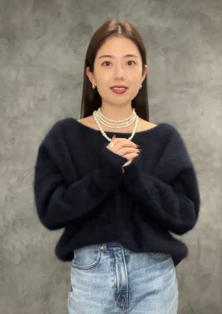 anuans ラクーンフォックス2wayネックプルオーバー ネイビー