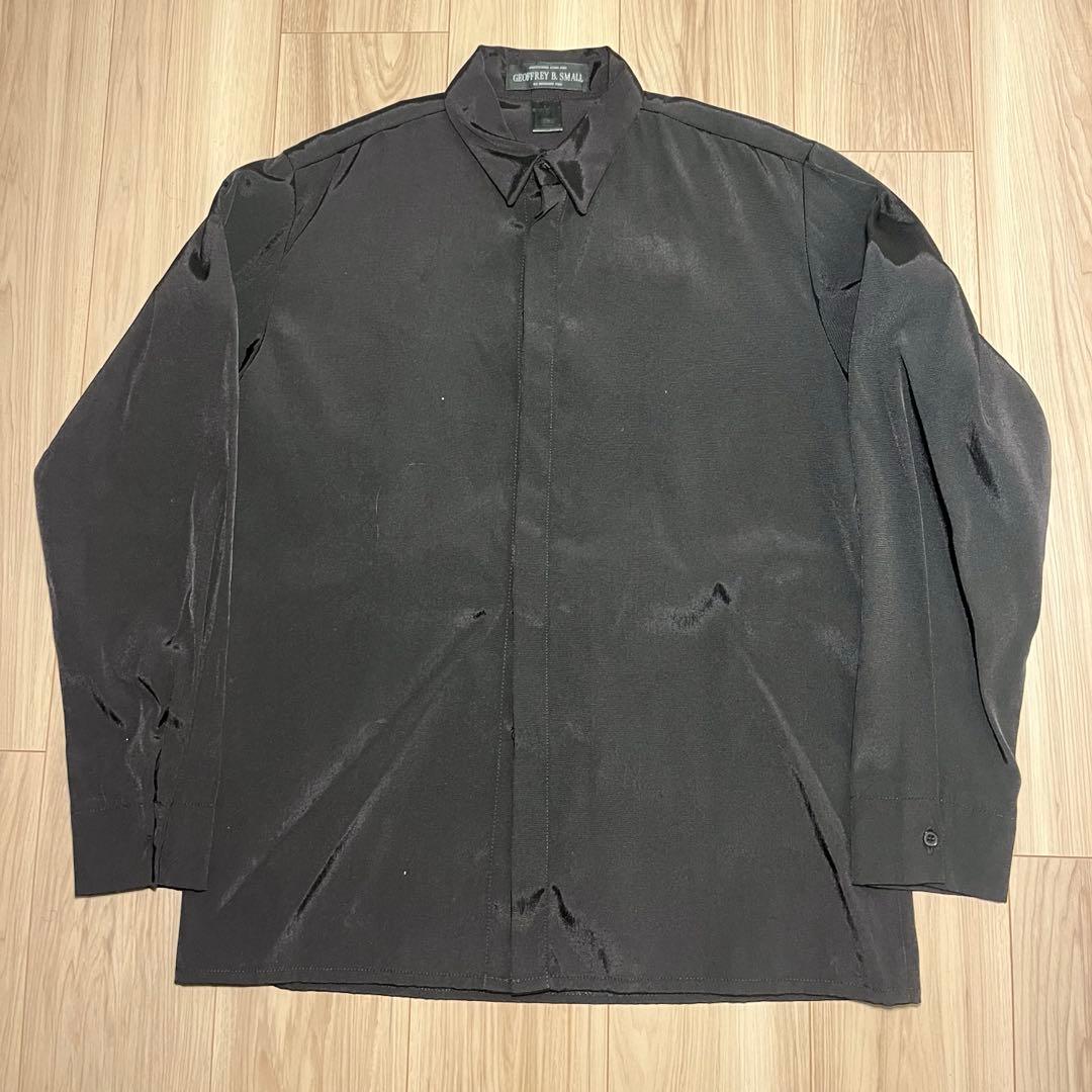 GEOFFREY B. SMALL 比翼 ナイロンシャツ ブラック 変形