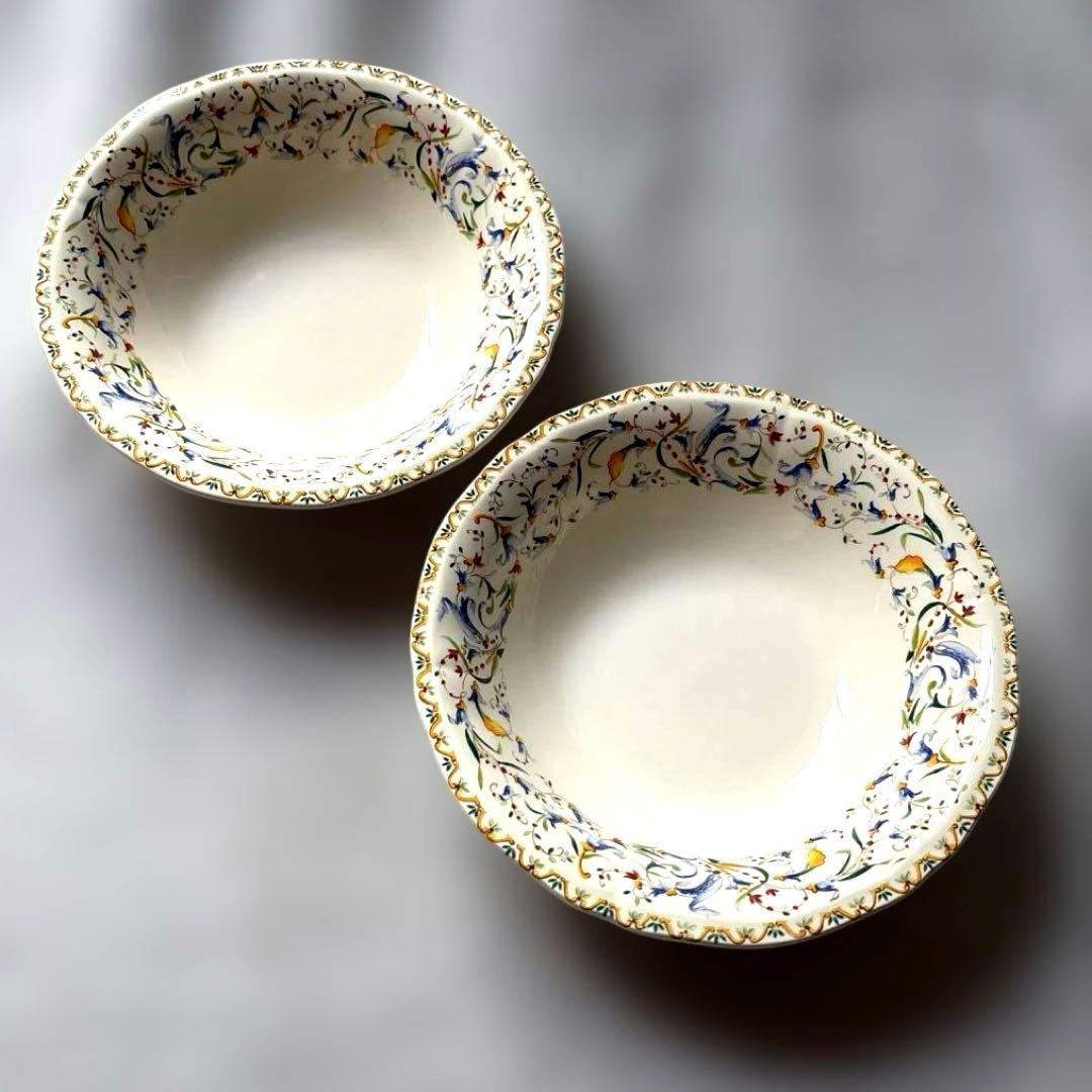 Gien トスカーナ シリアルボール２枚セット　深皿　サラダ　スーププレート