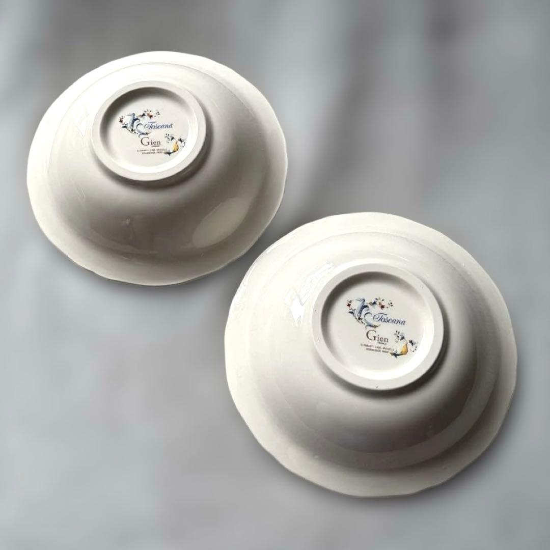 Gien トスカーナ シリアルボール２枚セット　深皿　サラダ　スーププレート