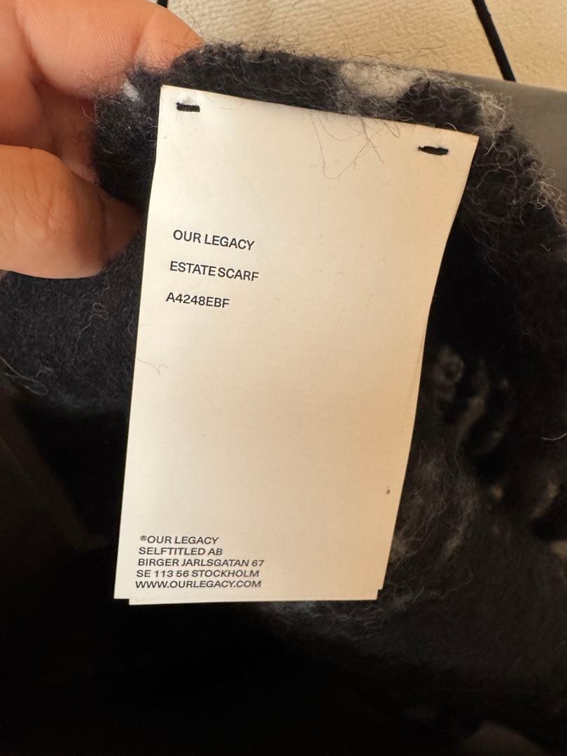 【OUR LEGACY】ESTATE SCARF アルパカチェック マフラー