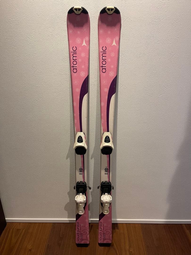 ATOMIC アトミック ジュニア スキー板 130cm ストックセット ピンク