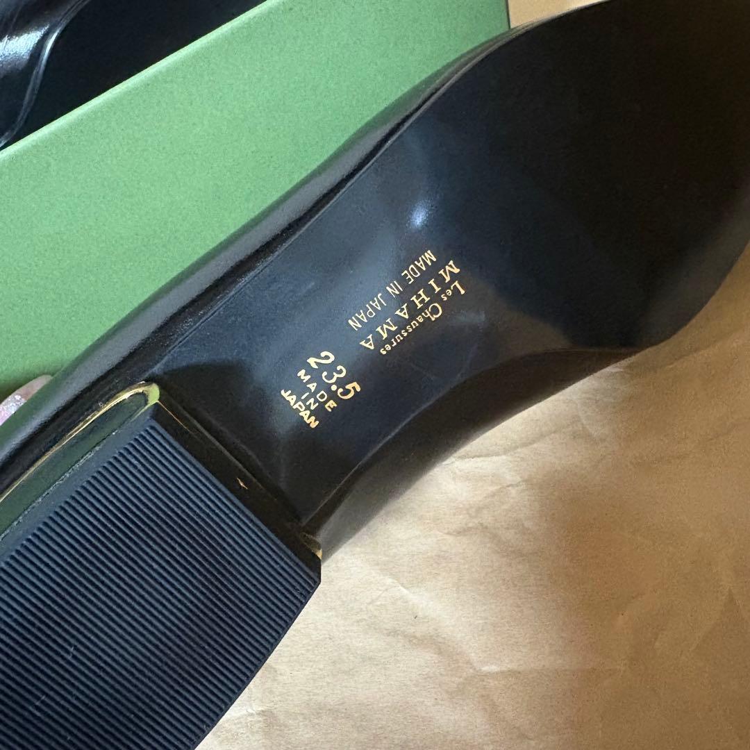 【未使用】ミハマ　MIHAMA ブラックリボンパンプス 箱付き