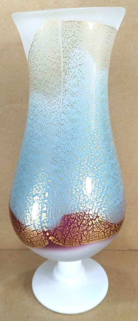 【本物保証】藤田喬平 手吹 ヴェニス三彩 共箱 毎日オークション出品現物 35㎝