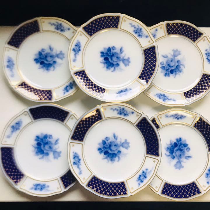 大倉陶園　ブルーインペリアル プレート６枚セット