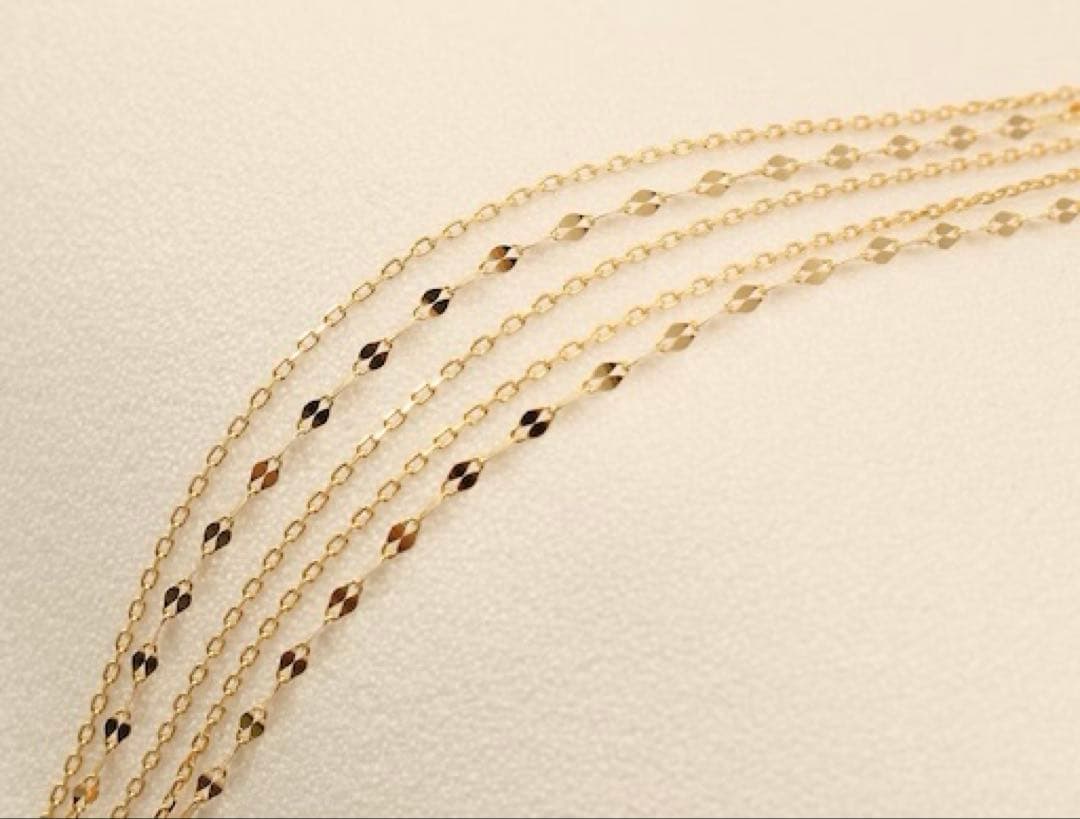 新品 高品質 日本製 18金 K18 5連 ブレスレット 長さ調整 アジャスター