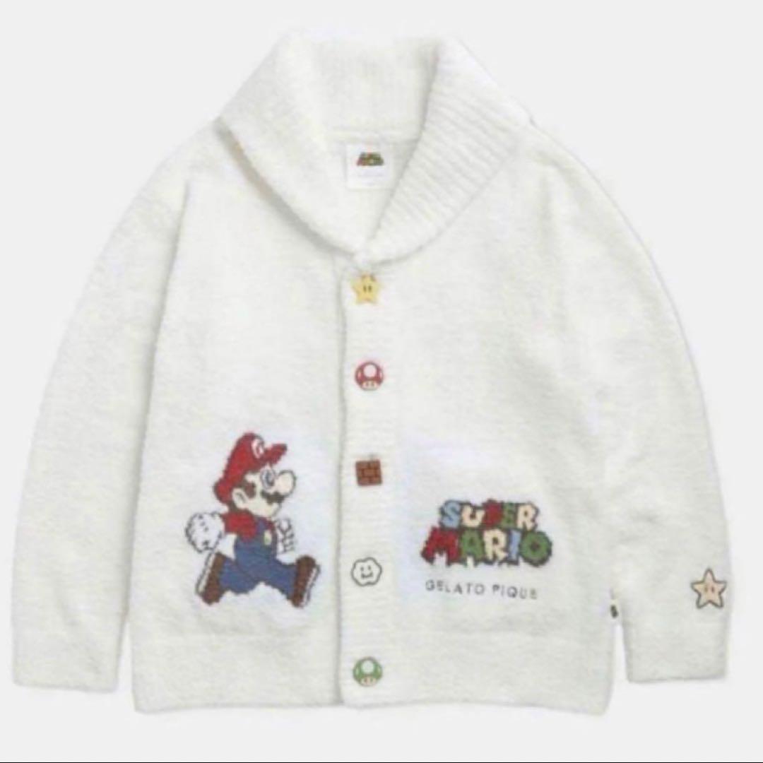 【新品未使用】ジェラートピケ スーパーマリオ ジャガードショールカーディガン