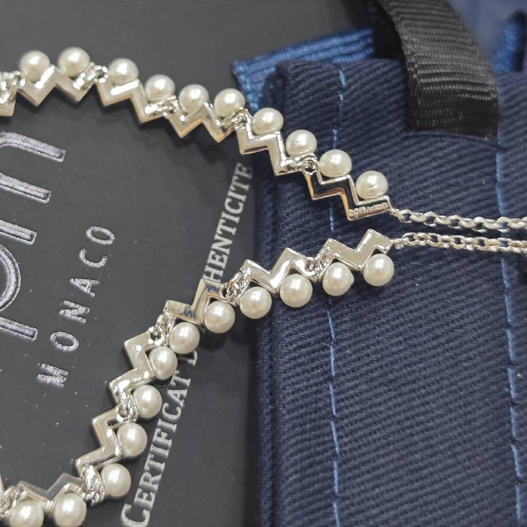 APM Monaco 925. シルバーパール エレガントブレスレット