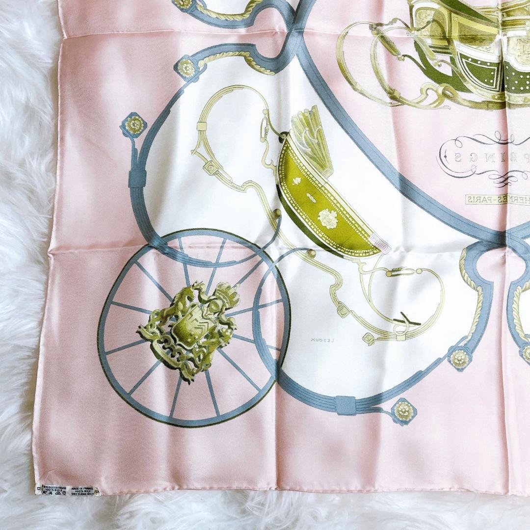 エルメス カレ90 スプリングス シルク100% ピンク　マルチカラー スカーフ