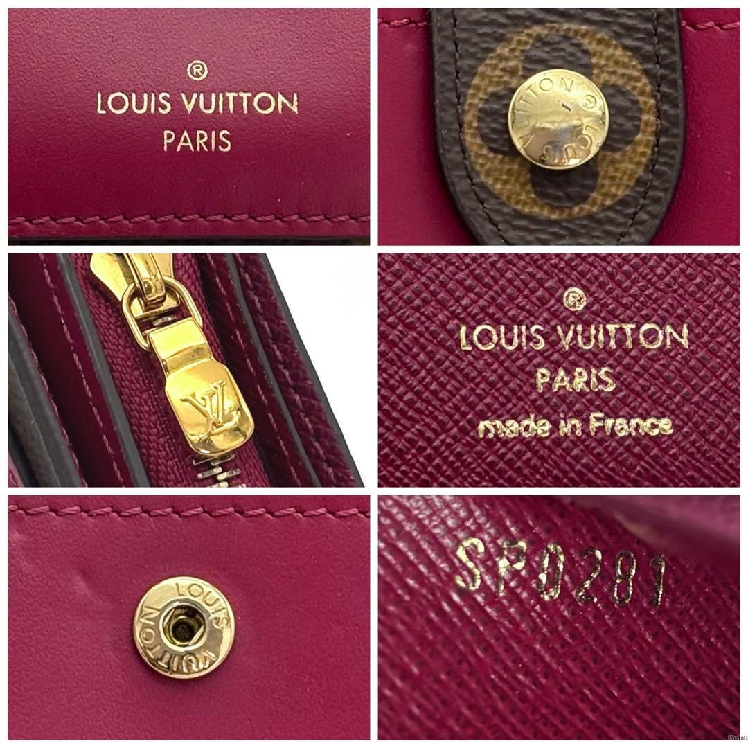 ルイヴィトン モノグラム ポルトフォイユ ジュリエット フューシャ 二つ折り財布