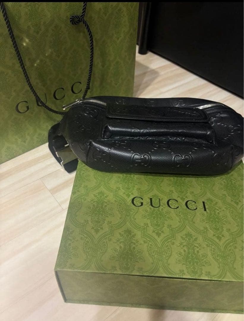 GUCCI グッチ GGエンボス レザー ベルトバッグ即決OK