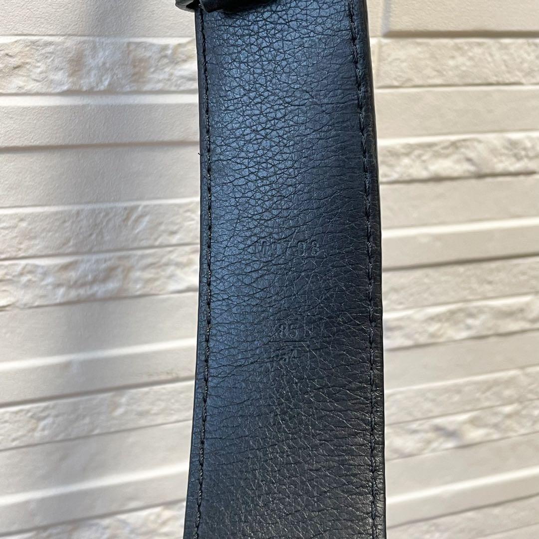 ルイヴィトン ダミエ レザー サンチュール ベルト シルバー金具 ブラック.