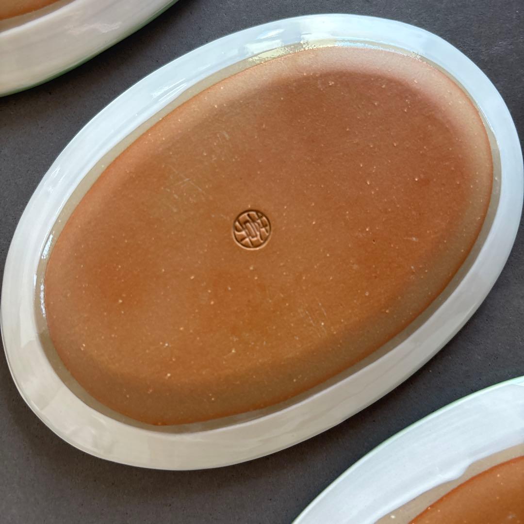 《ほぼ新品》美品　陶あん　京焼　清水焼　白掛彩草花　色絵付け　陶葊　皿