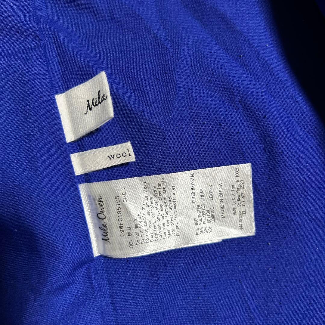 美品　ミラオーウェン　ロイヤルブルー　ロング　ダッフルコート　ブルー