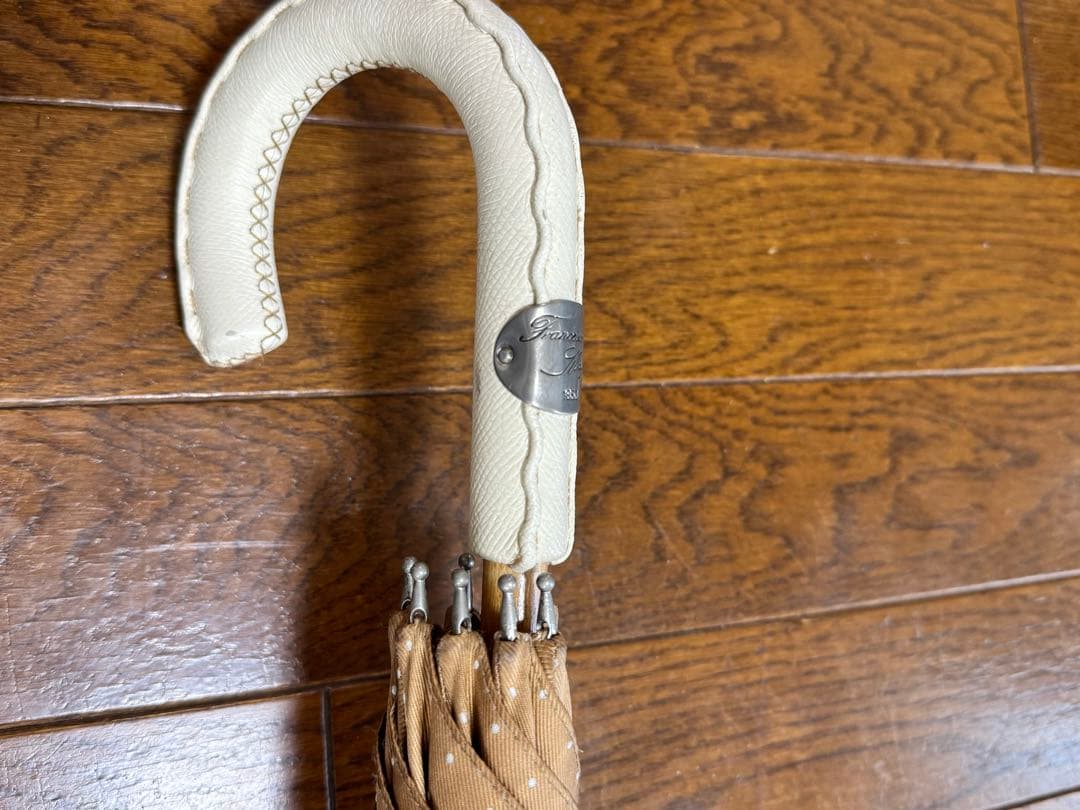 マリアフランチェスコ　長傘　ベージュ　fox ドット