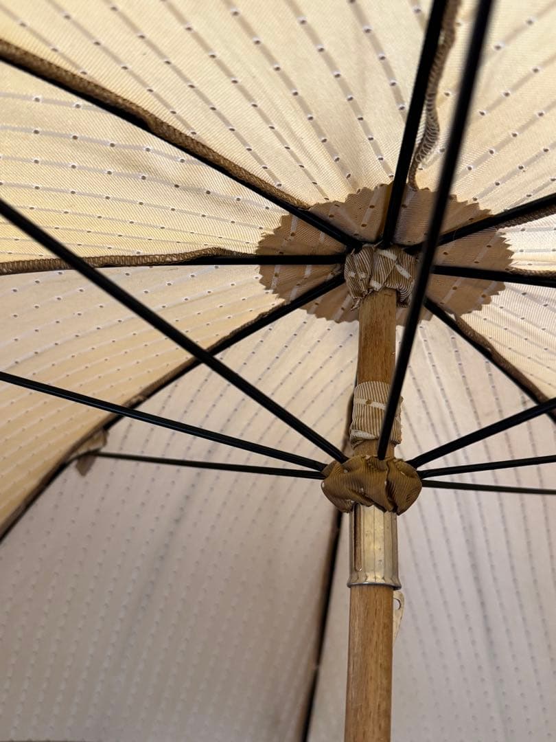 マリアフランチェスコ　長傘　ベージュ　fox ドット