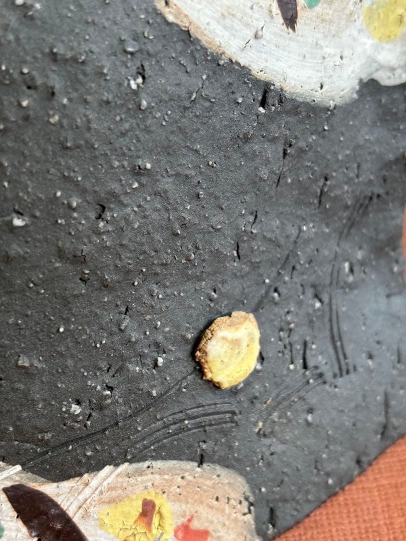 やまちゃん河井寛次郎作色絵草花文鶏形置物　森の一番鶏夜から朝へ　一品物